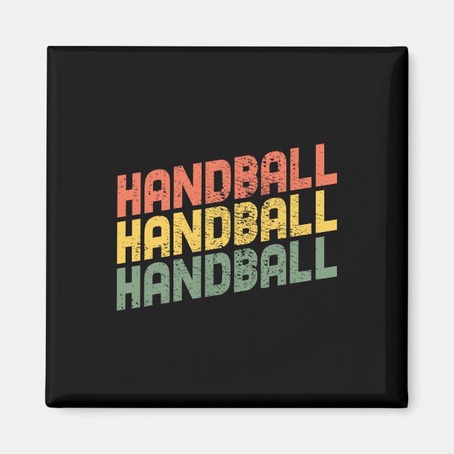 Handball-Geschenk Vintager Stil Magnet (Vorne)