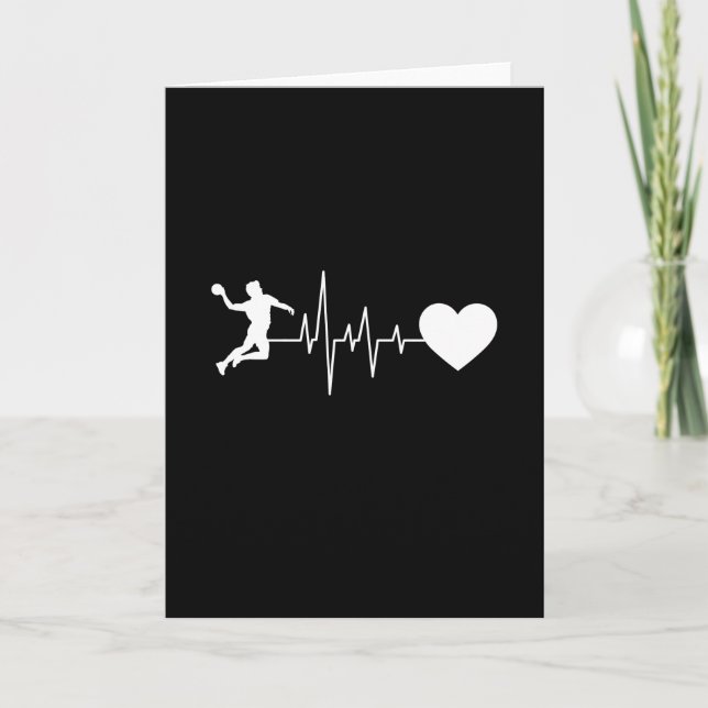 Handball Handball Handball Player Heartbeat Karte (Vorderseite)