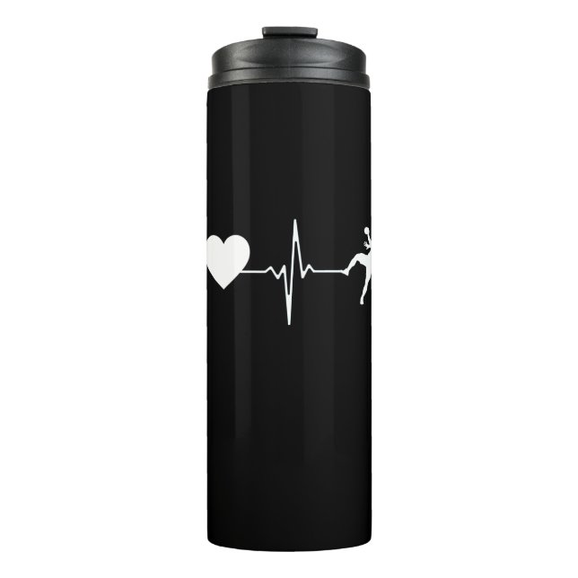 Handball Handball Handball Player Heartbeat Thermosbecher (Vorderseite)