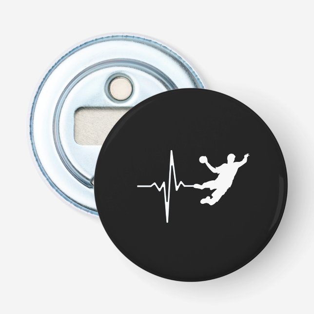 Handball - Handball Player Heartbeat Flaschenöffner (Vorderseite)