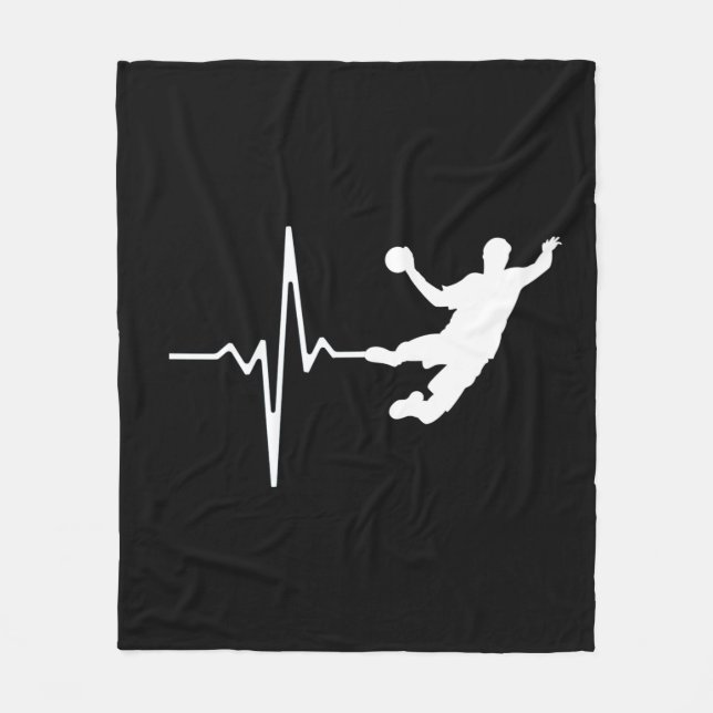 Handball - Handball Player Heartbeat Fleecedecke (Vorderseite)