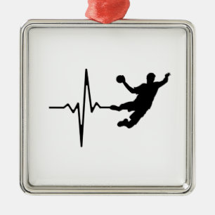 Handball - Handball Player Heartbeat Ornament Aus Metall