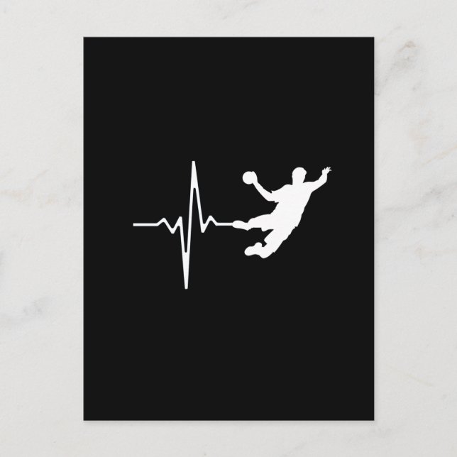Handball - Handball Player Heartbeat Postkarte (Vorderseite)