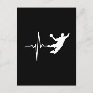 Handball - Handball Player Heartbeat Postkarte