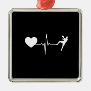 Handball Handballspieler Herzschlag Ornament Aus Metall