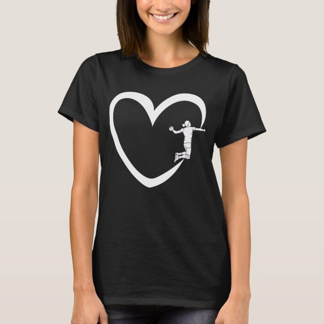 Handball Herz Frauen Handball Spieler Funny Gesche T-Shirt (Vorderseite)