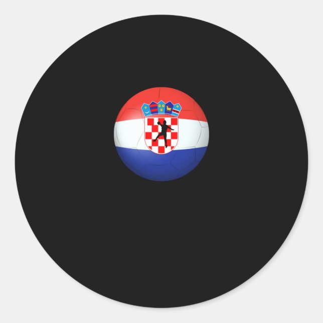 Handball - Kroatische Flaggenturnier-Shirt Runder Aufkleber (Vorderseite)
