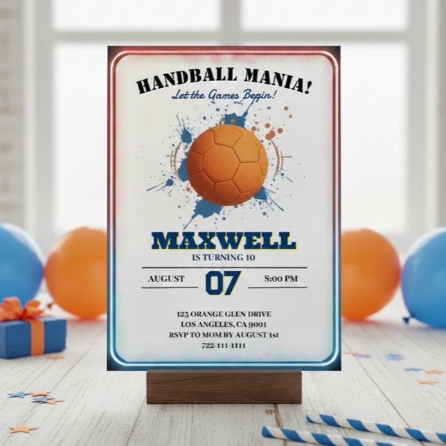 Handball Mania Birthday Invitation Einladung (Von Creator hochgeladen)
