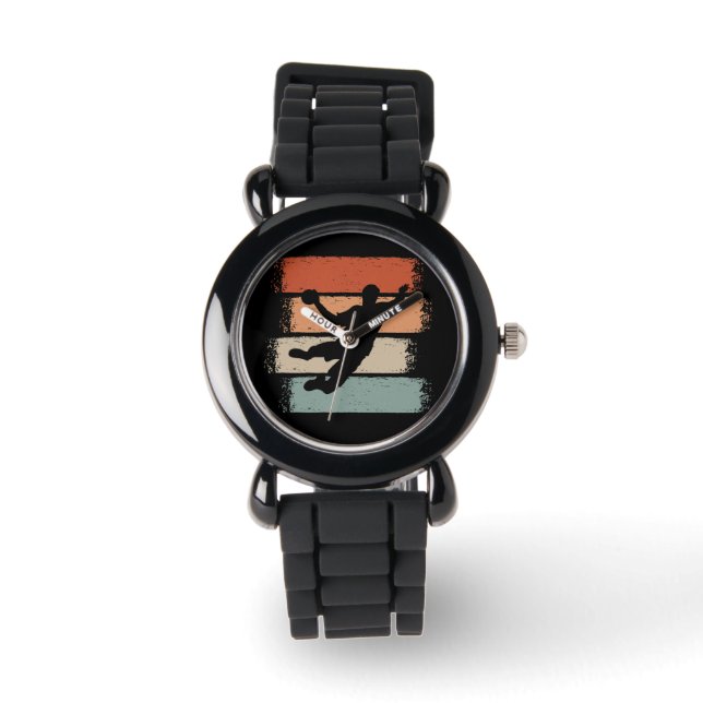 Handball Player Retro Armbanduhr (Vorderseite)