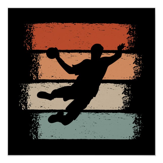 Handball Player Retro Poster (Vorderseite)