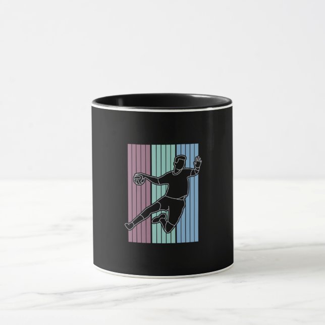 Handball Player Retro Tasse (Zentrum)