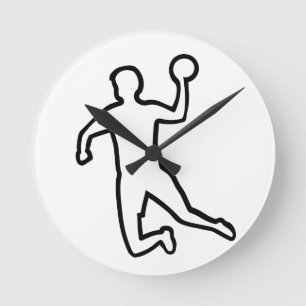 Handball player runde wanduhr
