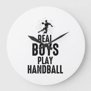 Handball Player Sport Team Handballer Funny Sprich Große Wanduhr