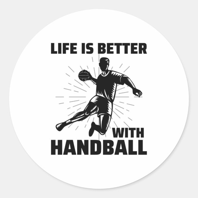Handball Player Sport Team Handballer Funny Sprich Runder Aufkleber (Vorderseite)