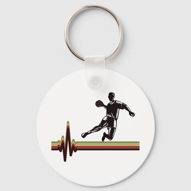 Handball Player Sport Team Handballer Heartbeat Schlüsselanhänger (Vorderseite)