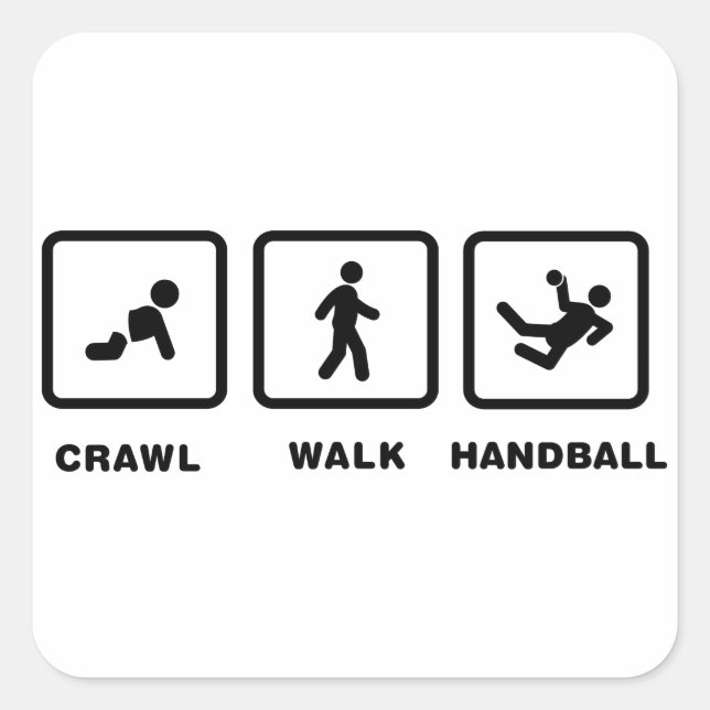 Handball Quadratischer Aufkleber (Vorderseite)