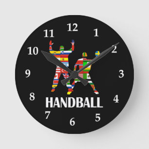 Handball Runde Wanduhr