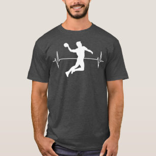 Handball Sport Handball Spieler ECG Line Geschenki T-Shirt