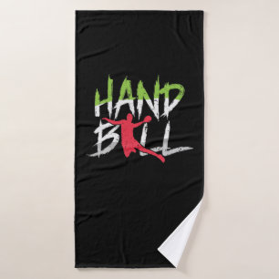 Handball Sprungwurf Badehandtuch