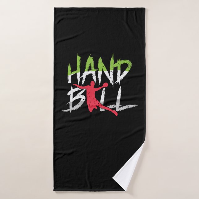 Handball Sprungwurf Badehandtuch (Badehandtuch)