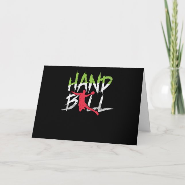 Handball Sprungwurf Karte (Vorderseite)
