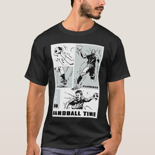 Handball time Playmaker Collage T-Shirt (Vorderseite)