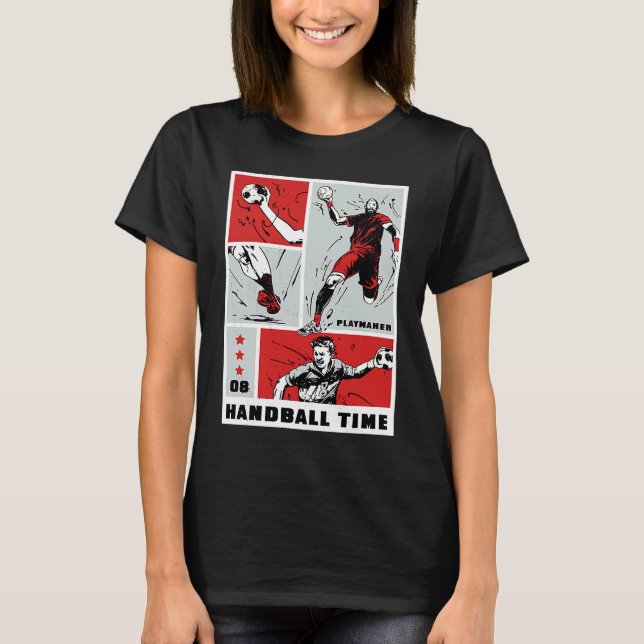 Handball time Playmaker Collage T-Shirt (Vorderseite)