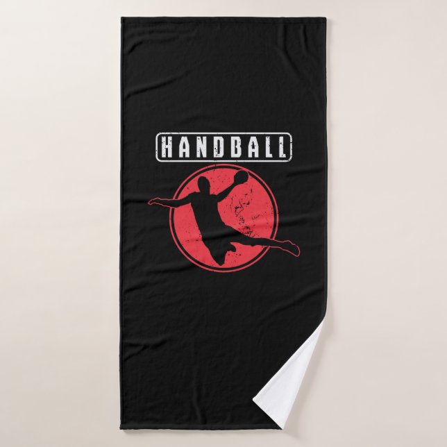 Handball Wurf und Tor Badehandtuch (Badehandtuch)