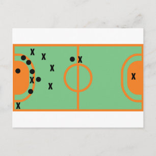 Handballfeld mit Spielersymbol Postkarte