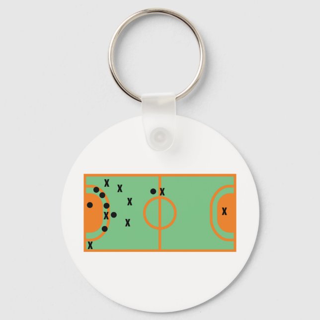 Handballfeld mit Spielersymbol Schlüsselanhänger (Vorderseite)