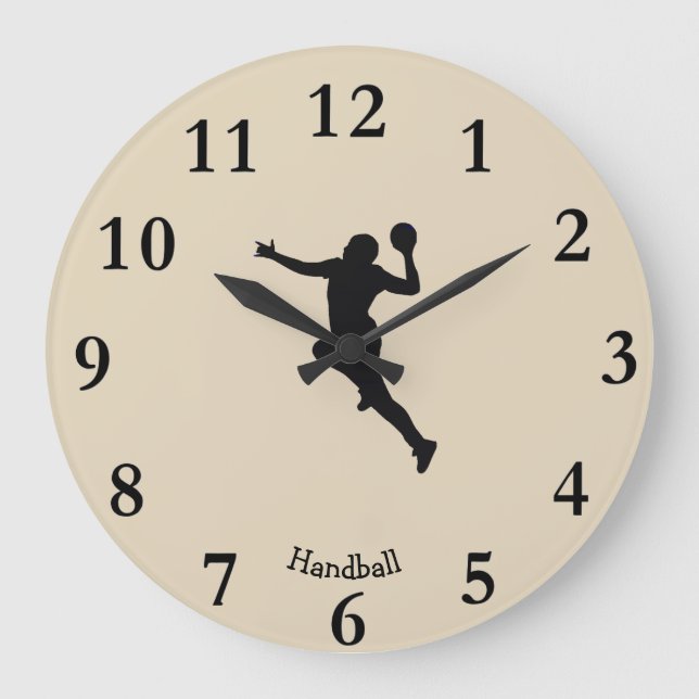 Handballspieler Große Wanduhr (Vorderseite)