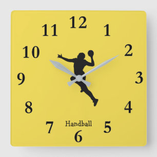 Handballspieler Quadratische Wanduhr