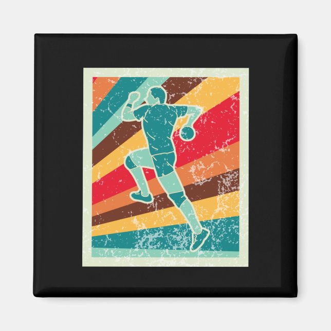 Handballspieler Retro  Magnet (Vorne)