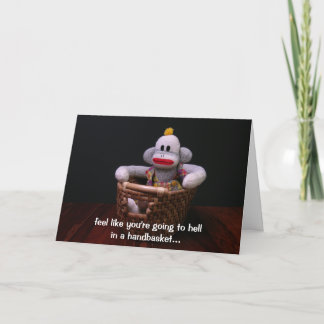 Handbasket Birthday Monkey Karte