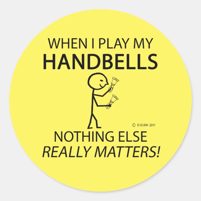 Handbells Nichts anderes zählt klassische Round-St Runder Aufkleber (Vorderseite)