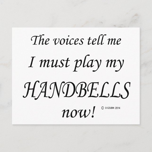 Handbells Stimmen sagen, müssen spielen Postkarte (Vorderseite)
