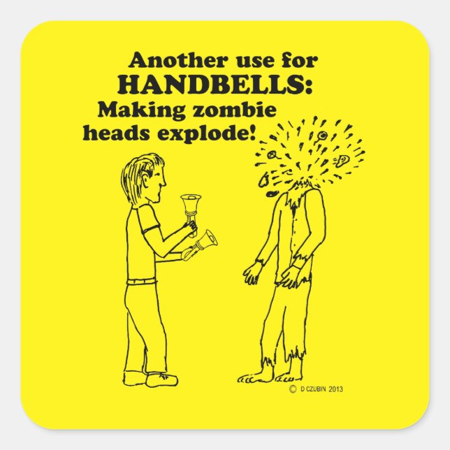 Handbells Zombie Explode Square Sticker (Vorderseite)
