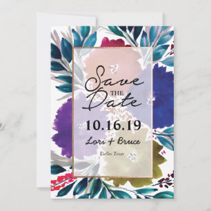 Handbemalte Aquarell-Blume Save the Date