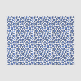Handbemalte blaue und weiße Leopardendrucke Seidenpapier