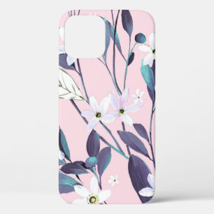 Handbemalte elegante violette Blätterkunst, Blume, Case-Mate iPhone Hülle