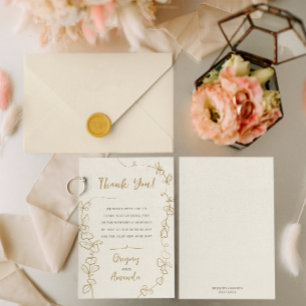 Handbemalte Goldblätter Rahmen Danke Einladung