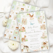 Handbemalte Grandmillenial Farm-Quilt-Baby-Party