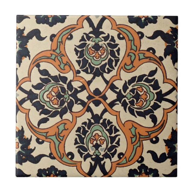 handbemalte Keramik Vintage Fliesen (Vorderseite)