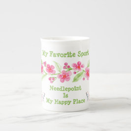 Handbemalte Kirschblüten-Hobby-Sport-Stickerei Prozellantasse