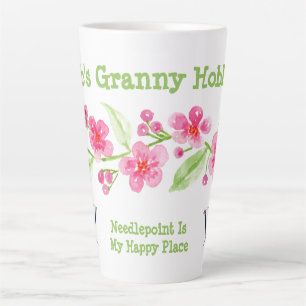 Handbemalte Kirschblüten Oma Nadelarbeit Milchtasse