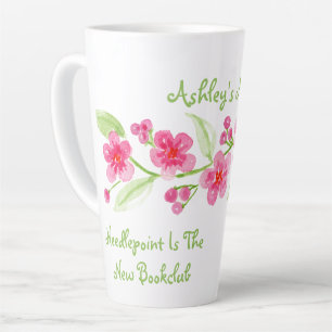Handbemalte Kirschblüten Stickerei Milchtasse