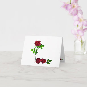 Handbemalte L O V E Rosen Grußkarte Karte