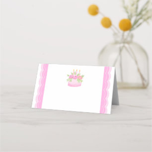 Handbemalte lose Wasserfarben-Blumen-Torte Platzkarte
