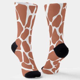 Handbemalte Terrakotta- und weiße Giraffenflecken Socken