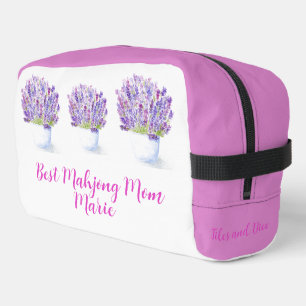 Handbemalte Wasserfarbe Lavendel Blumen MOM Zip Ba Waschbeutel
